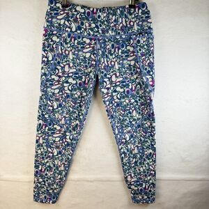 Sweaty Betty Power Cropped Leggings 7/8 Length Blue Magma Workout Yoga Sz 8